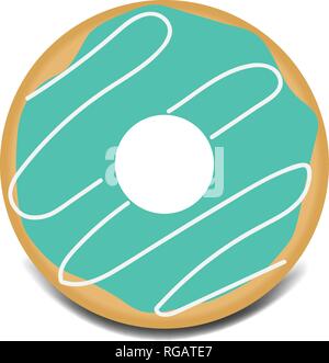 Vitrage vert donut avec topping icône vecteur Illustration de Vecteur