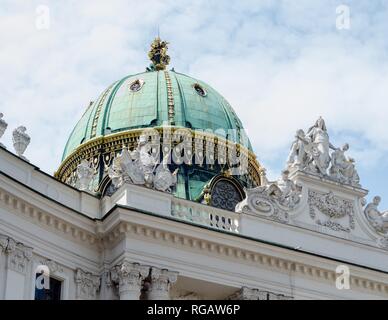 Le dôme de cuivre à la Hofburg, à Vienne, Autriche Banque D'Images