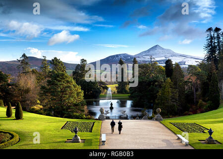 Powerscourt Gardens en hiver, le Parc National de Wicklow, Irlande Banque D'Images