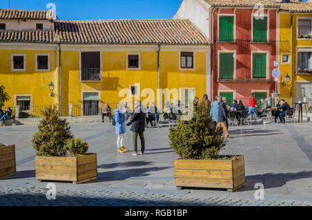 Vue sur la place principale de la ville de Cuenca. Banque D'Images