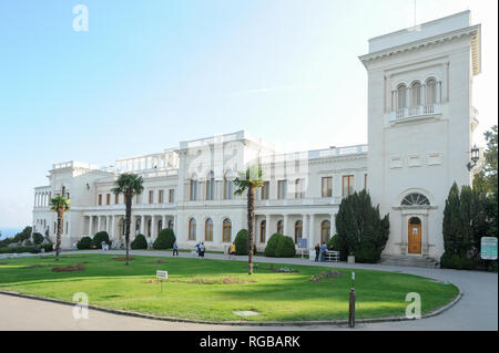 Liwadijskij dworiec néo Renaissance (Palais de Livadia) dans Livadia à Yalta, Crimée, Ukraine. 1er octobre 2008, construit de 1910 à 1911, conçu par Nikolay Kr Banque D'Images