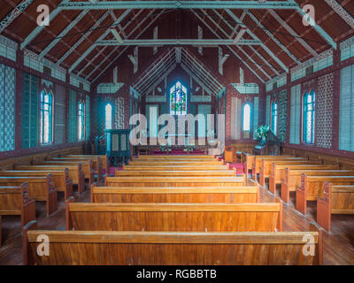 L'église St Mary est un mémorial pour les soldats qui sont morts en Māori WW1, Tikitiki , East Cape, Nouvelle-Zélande Banque D'Images