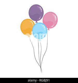 Vector cartoon balloons isolé sur un fond blanc.Célébration,anniversaire,élément symbole signe,plus,Partie de la décoration.blanc Illustration de Vecteur