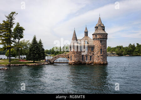 La région des Mille-Îles, l'Ontario, Canada, le 17 juin 2018 : Le Pouvoir de la maison château Boldt situé sur l'île de coeur Banque D'Images