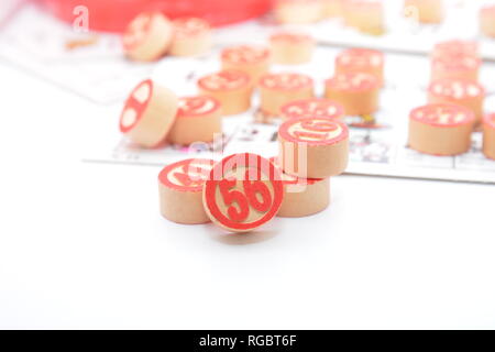 Jeu de bingo avec italienne tombola nombre et les cartes Banque D'Images