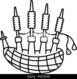 Icône style du contour, cornemuse Illustration de Vecteur