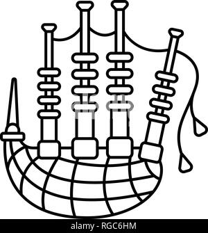 La cornemuse en Écosse, l'icône de style contour Illustration de Vecteur