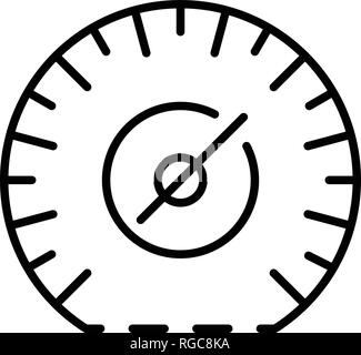 Compteur de milles à l'heure, l'icône de style contour Illustration de Vecteur
