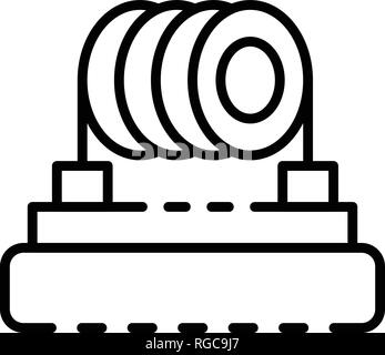 Serpentin de chauffage style du contour, l'icône de cigarette Illustration de Vecteur