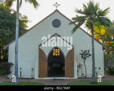 LAHAINA, États-Unis d'Amérique - 7 janvier 2015 : un tir extérieur de l'église saints innocents à Lahaina, Maui Banque D'Images