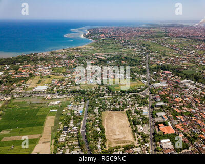 L'INDONÉSIE, Bali, vue aérienne de Sanur Banque D'Images