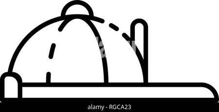 Casquette style du contour, icône Illustration de Vecteur