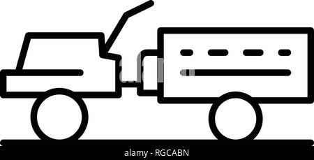 L'icône tracteur marche style du contour, Illustration de Vecteur