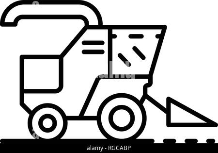 L'icône de moissonneuse-batteuse, style contour Illustration de Vecteur