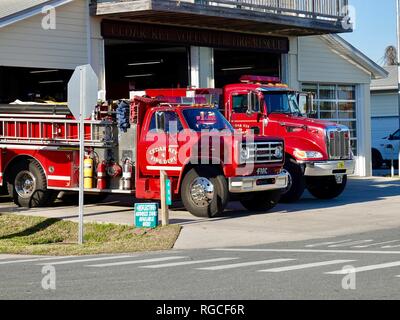 Cedar Key Volunteer Fire Rescue Department, en Floride, aux États-Unis. Banque D'Images