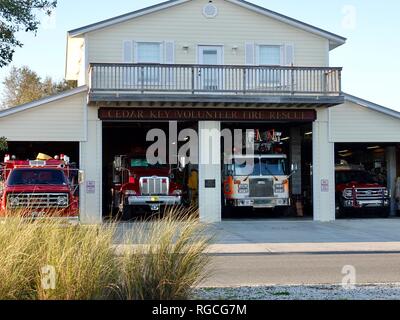 Cedar Key Volunteer Fire Rescue Department, en Floride, aux États-Unis. Banque D'Images