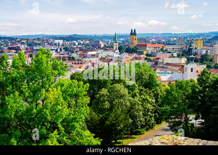 La Slovaquie, Nitra, vue de l'Église forteresse pour la ville basse, quartier du château et ville haute Banque D'Images