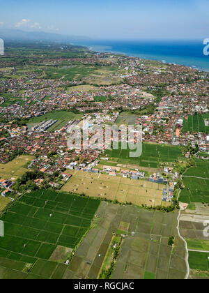 L'INDONÉSIE, Bali, vue aérienne de Sanur Banque D'Images