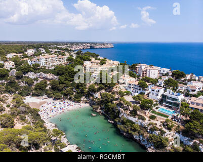 L'Espagne, Îles Baléares, Majorque, Palma, vue aérienne de la baie de Cala Pi Banque D'Images