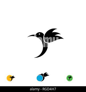 Vecteur graphique colibri, oiseau silhouette logo design. Illustration de Vecteur