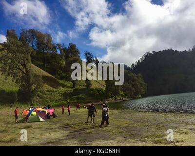 Le mont Semeru Randonnées Banque D'Images