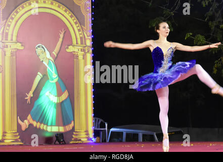 Chennai, Mumbai, Inde - Le 20 janvier 2019 : danseuse de ballet au Salon Banque D'Images