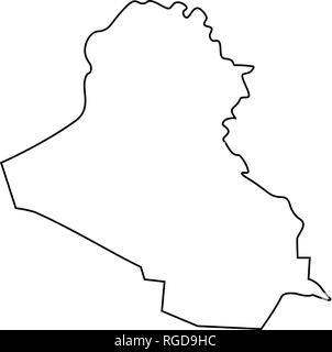 Carte de l'Iraq - contour. Silhouette de l'Iraq map vector illustration Illustration de Vecteur