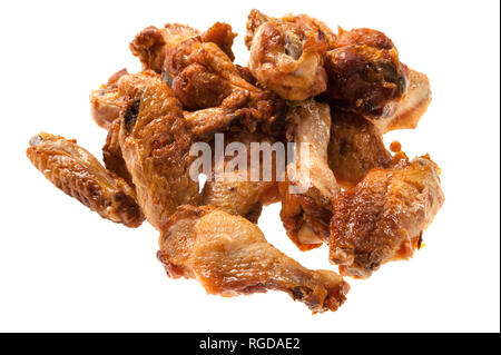 Fried Chiken wings isolé sur fond blanc Banque D'Images