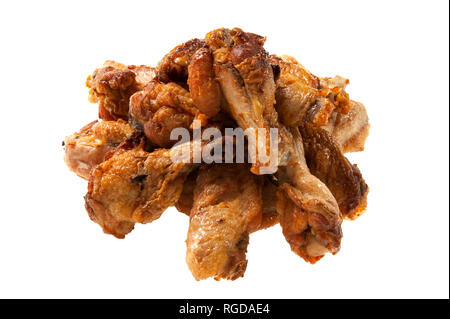 Fried Chiken wings isolé sur fond blanc Banque D'Images