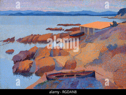 Côte près de Antibes. En date du : 1891/1892. Dimensions : hors tout : 65,1 x 92,3 cm (25 5/8 x 36 5/16 in.) : 87,3 x 114,9 encadrée x 10,2 cm (34 3/8 x 45 1/4 x 4 in.). Médium : Huile sur toile. Musée : National Gallery of Art, Washington DC. Auteur : Henri Edmond CROSS. Banque D'Images