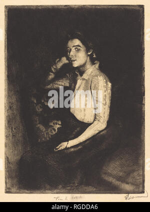 La Biarrote. En date du : 1901. Technique : gravure. Musée : National Gallery of Art, Washington DC. Auteur : Albert Besnard. PAUL-ALBERT BESNARD. Banque D'Images