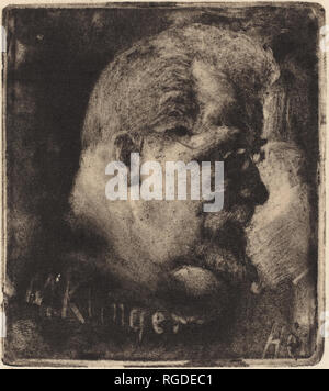 Max Klinger. En date du : années 1890. Dimensions : 7.1 x 8 plaque : cm (3 1/8 x 2 in.) 13/16 : feuille 48 x 15,6 cm (7 7/16 x 6 1/8 in.). Médium : herkomertype en noir sur papier vélin. Musée : National Gallery of Art, Washington DC. Auteur : Hubert Von Herkomer. Banque D'Images
