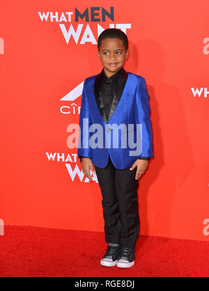 Los Angeles, USA. 28 janvier, 2019. LOS ANGELES, CA. 28 janvier 2019 : Auston Jon Moore à l'US premiere de 'ce que veulent les hommes !' au Regency Village Theatre, Westwood. Photo Credit : Paul Smith/Alamy Live News Banque D'Images