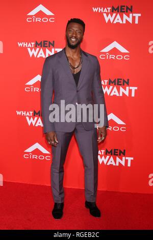 Aldis Hodge aux arrivées pour ce que les hommes veulent que Premiere, Regency Village Theatre - Westwood, Los Angeles, CA, 28 janvier 2019. Photo par : Priscilla Grant/Everett Collection Banque D'Images