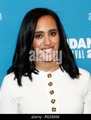 Simone Johnson aux arrivées pour se battre avec ma famille en première mondiale au Festival du Film de Sundance 2019, Ray Theatre, Park City, UT 28 Janvier, 2019. Photo par : JA/Everett Collection Banque D'Images