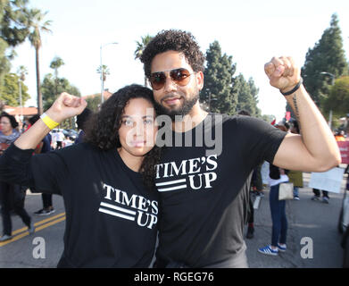 ***PHOTO** JUSIE SMOLLETT HOSPITALISÉ APRÈS UNE ÉVENTUELLE HATE CRIME LOS ANGELES, CA - le 15 janvier : Jurnee Smollett Jussie et Smollett-Bell au Royaume 2018 Day Parade pour honorer la vie et l'héritage de Martin Luther King, Jr. à Baldwin Hills à Los Angeles, Californie le 15 janvier 2018. Credit : Faye Sadou/MediaPunch Banque D'Images