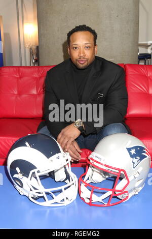 Atlanta, GA, USA. 28 janvier, 2019. Jamal Anderson prend la parole à l'expérience de la NFL avec Jamal Anderson au Georgia World Congress Center à Atlanta, Géorgie le 29 janvier 2019. Walik Goshorn Crédit : Punch/media/Alamy Live News Banque D'Images