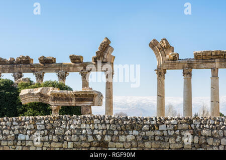 Bustan al-Khan, Héliopolis vestiges romains, de Baalbek, au Liban Banque D'Images