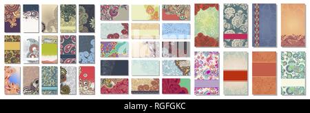 Collection de carte d'affaires d'ornement floral coloré Illustration de Vecteur