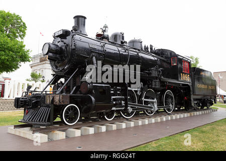 Le moteur 1095, qui s'est déroulé sur le chemin de fer Canadien Pacifique, à Kingston en Ontario, Canada. La locomotive à vapeur a été construite par la Canadian Locomotive Comp Banque D'Images