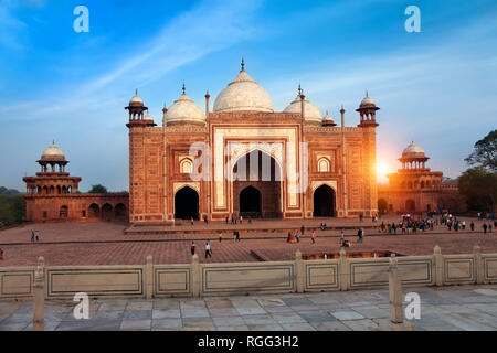 Mosquée dans le territoire de l'Inde, Taj Mahal Banque D'Images