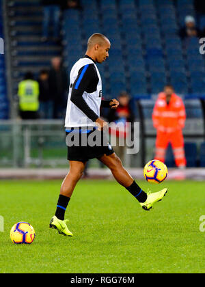 ROME - OCT 29, 2018 : Joao Mario 15 se réchauffe. SS Lazio - FC Internazionale Milano. Serie A TIM. Stadio Olimpico. Banque D'Images