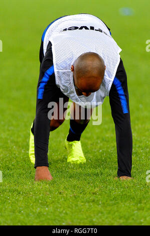 ROME - OCT 29, 2018 : Joao Mario 15 se réchauffe. SS Lazio - FC Internazionale Milano. Serie A TIM. Stadio Olimpico. Banque D'Images