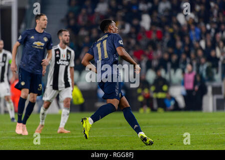 Turin - Nov 7, 2018 : Anthony Martial 11. Juventus - Manchester United. L'UEFA Champions League. Journée 4. Allianz stadium. Banque D'Images