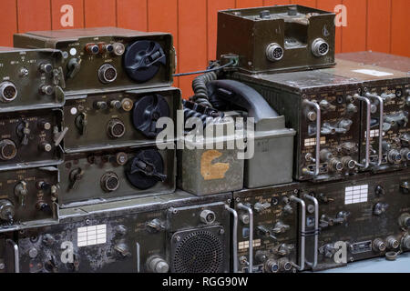 Les équipements de communication sur le bunker du palais de l'indépendance aka Palais de la réunification (ancien Palais présidentiel) à Ho Chi Minh Ville, Vietnam Banque D'Images