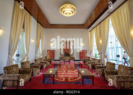 Vice-président's salle de réception au Palais de l'indépendance aka Palais de la réunification (ancien Palais présidentiel) à Ho Chi Minh Ville, Vietnam Banque D'Images