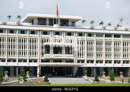Palais de l'indépendance aka Palais de la réunification (ancien Palais présidentiel) à Ho Chi Minh Ville, Vietnam Banque D'Images