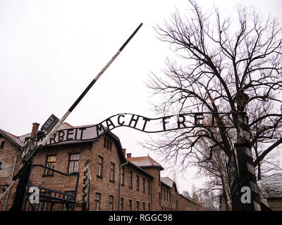 Camp de concentration et d'extermination d'Auschwitz, Oswiecim, Pologne Banque D'Images