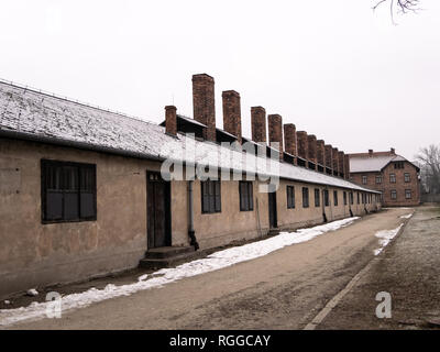 Bloc de cuisine, Auschwitz, camp de concentration et d'extermination Oswiecim, Pologne Banque D'Images