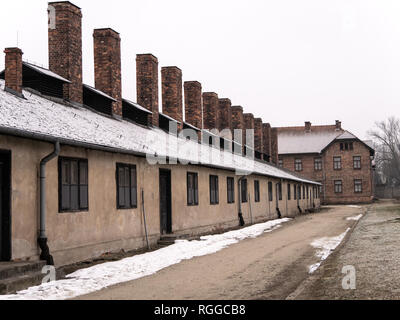 Bloc de cuisine, Auschwitz, camp de concentration et d'extermination Oswiecim, Pologne Banque D'Images